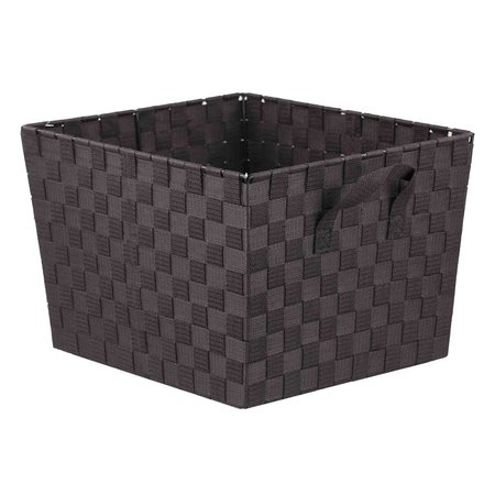 HOME BASICS Storage Bin, Polyester, 13 in W, 10 in H, 15 in L, Brown ZOR96335